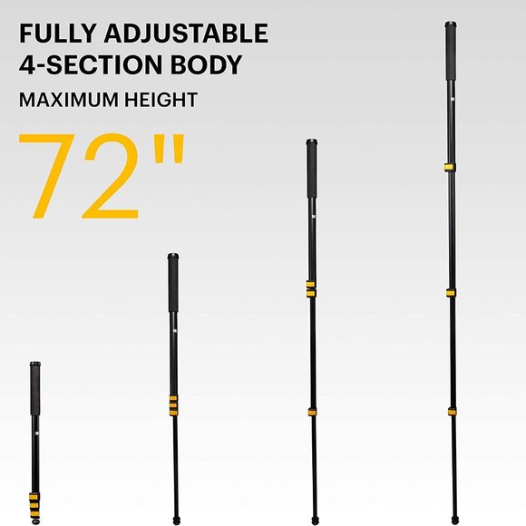 Photogear 72” Portable Monopod21”-70” Lightweight Aluminum Monopod4-Sectio